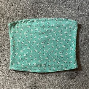 Blue Floral Tube Top